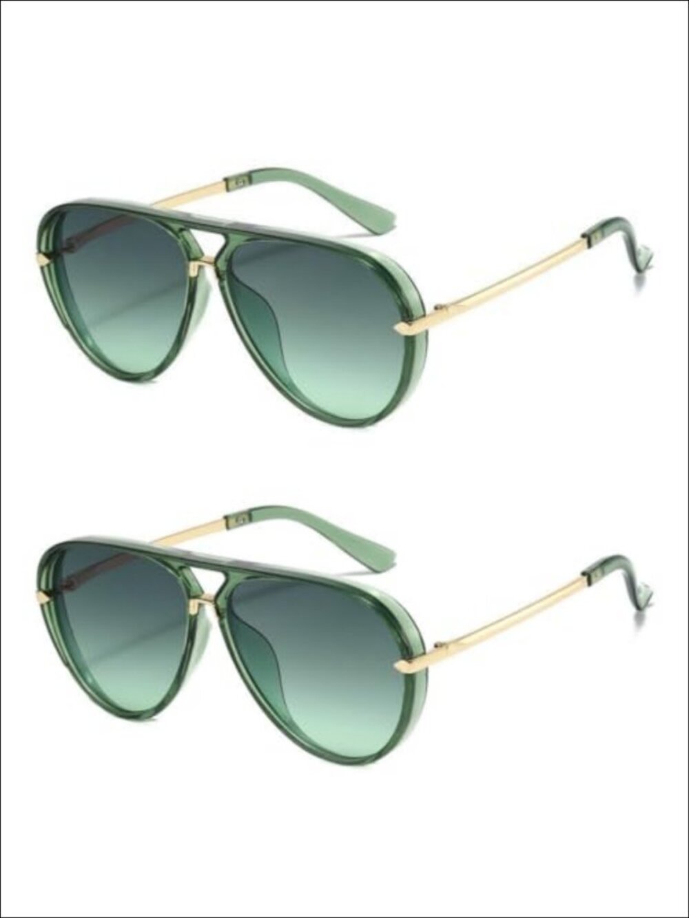 2 Pack Oversized Aviator Sunglasses UV400 Protection Full-Frame Unisex